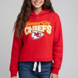 Fanatics Kansas City Chiefs Womens Red Cropped Hoodie Sweatshirt L NFLT3305